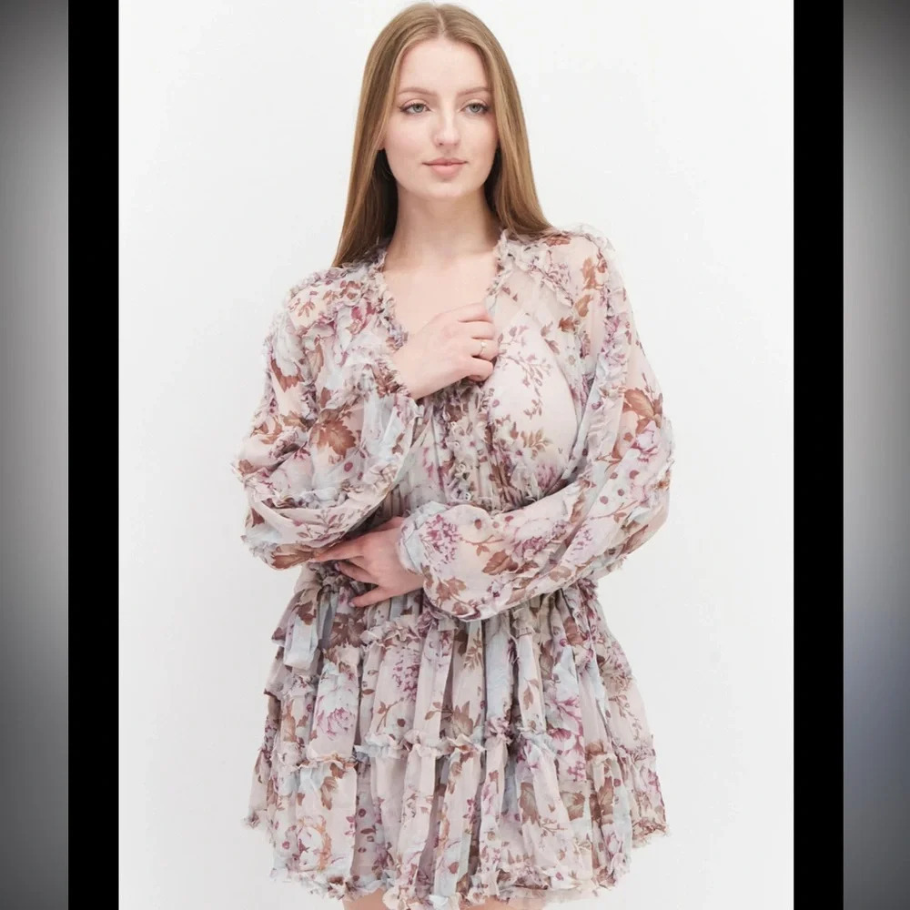 o.p.t. Floral Ruffle Dress, size small